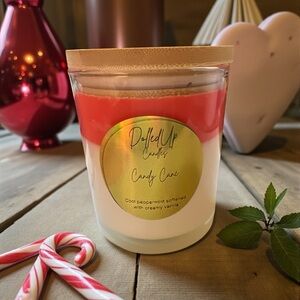 9oz Candy Cane Candle | Peppermint Vanilla Soy Wax | Holiday Scent Gift